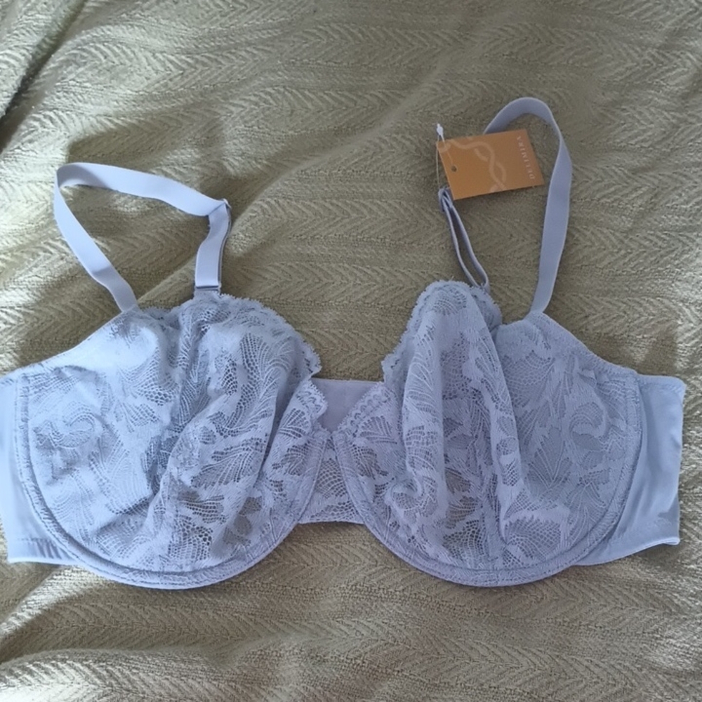 Delimira Lace Balconette Bra in French Gray 42D